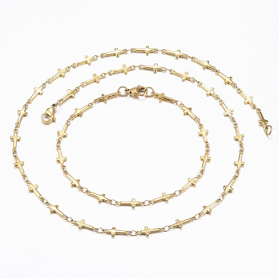 304 комплекты ювелирных изделий из нержавеющей стали, ожерелья и браслеты, с карабин-лобстерами 