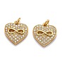 Латунные микро проложить кубического циркония подвески, долговечный, сердце