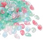 Transparent Spray Painted Glass Pendants, Petal