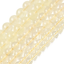 Нити из натуральных бусин лимонного кварца (обработанных нагреванием), круглые