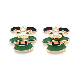 Подвески из сплава с эмалью ко Дню Святого Патрика, шляпные прелести, золотые, без кадмия, без никеля и без свинца