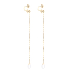 Creative Moon & Star Cubic Zirconia Earring Strap, Brass Cuff Earring with Long Tassel, Bluetooth Headset Anti-lost Earrings