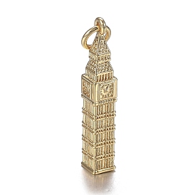 Brass Pendants, with Jump Rings, Long-Lasting Plated, Big Ben