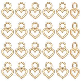 24 латунные подвески шт., полые прелести сердца, без кадмия, без никеля и без свинца