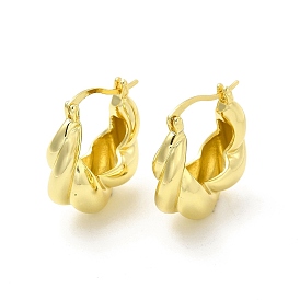 Brass Croissant Hoop Earrings for Women