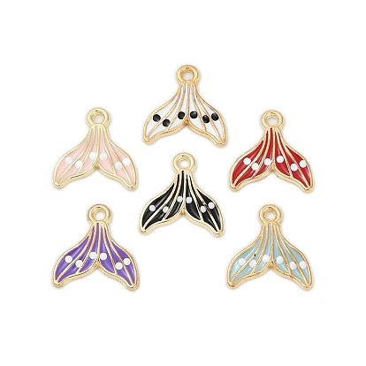 Подвески из эмали и сплава, очарование рыбий хвост, золотые