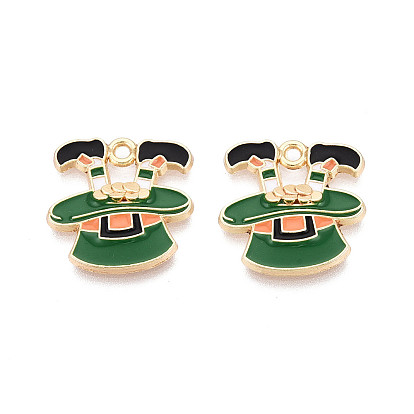 Подвески из сплава с эмалью ко Дню Святого Патрика, шляпные прелести, золотые, без кадмия, без никеля и без свинца