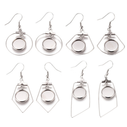 SUNNYCLUE DIY Earring Making, with Stainless Steel Dangle Earrings, Cabochon Settings