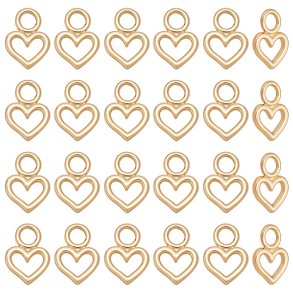 24 латунные подвески шт., полые прелести сердца, без кадмия, без никеля и без свинца