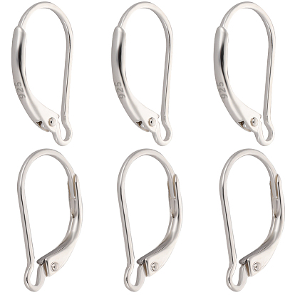 4 пары 925 фурнитура для сережек с застежкой-русалкой из стерлингового серебра, с горизонтальными петлями