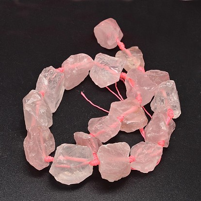 Nuggets Natural Quartz Bead Strands, 16~28x9~20x10~25mm, Hole: 1mm, about 16~17pcs/strand, 15.5 inch