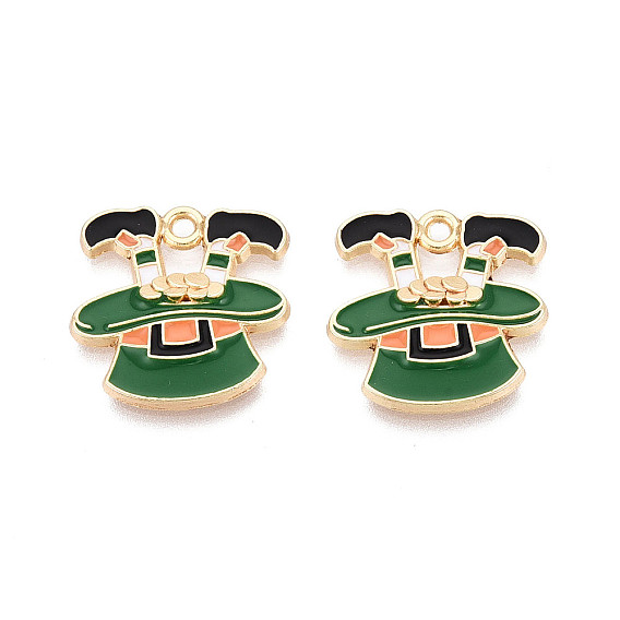 Подвески из сплава с эмалью ко Дню Святого Патрика, шляпные прелести, золотые, без кадмия, без никеля и без свинца