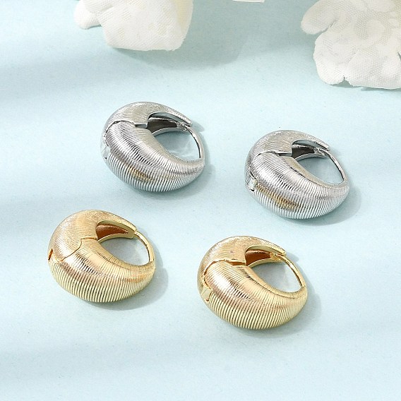 Brass Hoop Earrings for Women, Round