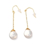 Sterling Silver Dangle  Earrings, with Natural Pearl, Jewely for Women, Teardrop