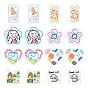 32Pcs 8 Style Transparent Acrylic Pendants, 3D Printed, Mixed Shapes