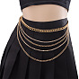 Многослойная цепочка из сплава с кристаллами и стразами для женщин на талию и живот