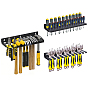 3 Bags 3 Styles Carbon Steel Wall-Mounted Plisers Screwdriver Wrench Holder, Tools Hanging Rack, Rectangle