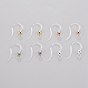 Eco-Friendly Plastic Earring Hooks, with 304 Stainless Steel Beads and Horizontal Loop, Round