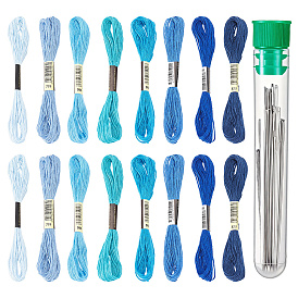 DIY Embroidery Kits, including Stainless Steel Yarn Needles and Polycotton Embroidery Floss