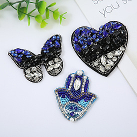 Hand-beaded hand-love butterfly cloth stickers clothing shoes and hats accessories hole patch