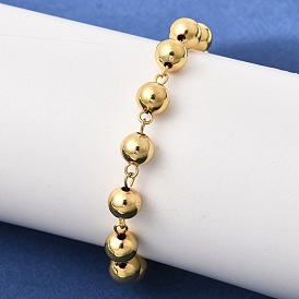 Браслеты из латуни с круглыми звеньями для женщин, стойки покрытие, долговечный, без кадмия и без свинца