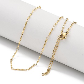 304 Stainless Steel Twist Bar Link Chain Necklaces