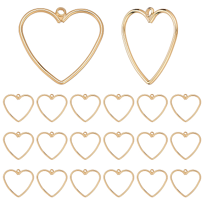 20 латунные подвески шт., без никеля , сердце