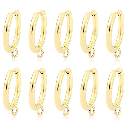 10pcs 201 résultats de boucles d'oreilles Huggie Hoop en acier inoxydable, avec boucle et 316 broche chirurgicale en acier inoxydable