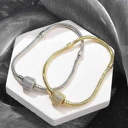 Латунные браслеты с микропаве из чистого кубического циркония, украшения для женщин, колонка