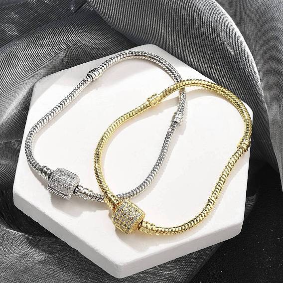 Латунные браслеты с микропаве из чистого кубического циркония, украшения для женщин, колонка