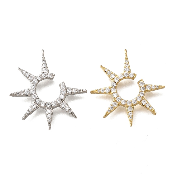 Латунные микро проложить кубического циркония подвески, без кадмия, без никеля и без свинца, звезда