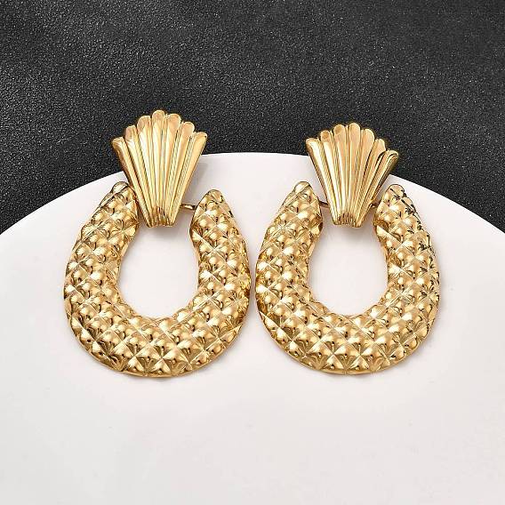 304 овальные серьги-гвоздики из нержавеющей стали с подвесками, ионное покрытие (ip)