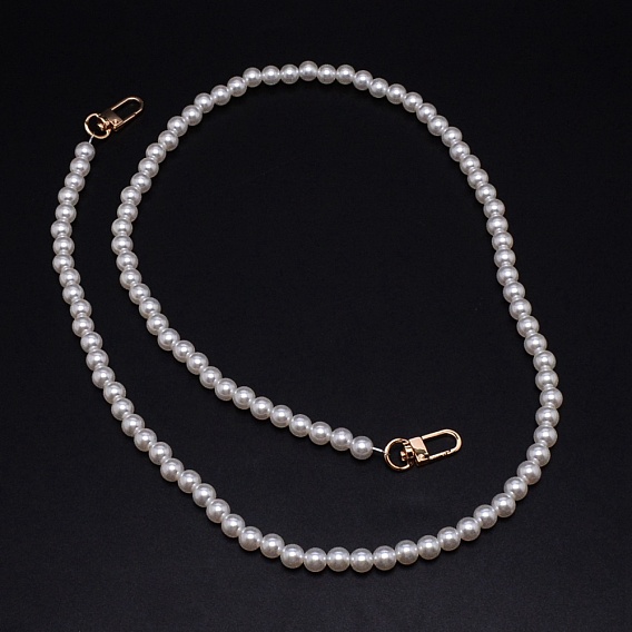 ABS Imitation Pearl Bag Strap, with Alloy Swivel Clasps, Bag Replacement Accessories