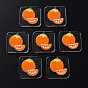Cellulose Acetate(Resin) Pendants, with Glitter Powder, Rectangle with Orange