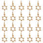20 шт. Латунные брелоки из прозрачного кубического циркония с микропаве, звезда Давида, с целью перехода в кольце, без кадмия и без свинца