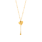 304 collares Lariat de acero inoxidable, collares de cadenas satelitales para mujer, corazón con textura, revestimiento de iones (ip), larga duración plateado