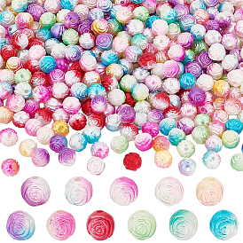 550pcs 11 perles d'imitation en plastique ABS dégradé de couleurs, rose