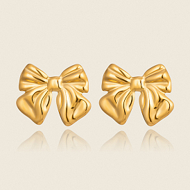 Европейский стиль 304 Серьги-бабочки из нержавеющей стали с вакуумным покрытием, универсальные украшения для женщин