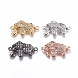 Соединители из латуни с микропаве и кубическим цирконием, слон