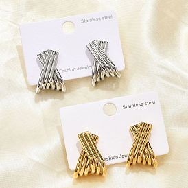 304 из нержавеющей стали серьги, линия х-образная