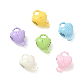 Spray Painted Alloy Connector Charms, Heart Links