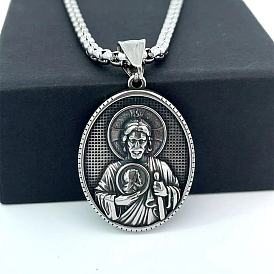 Древнегреческие 304 подвески из нержавеющей стали с изображением святого Иуды для мужчин