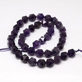 Природный аметист нитей бисера, звезды вырезать круглые бусы, граненые