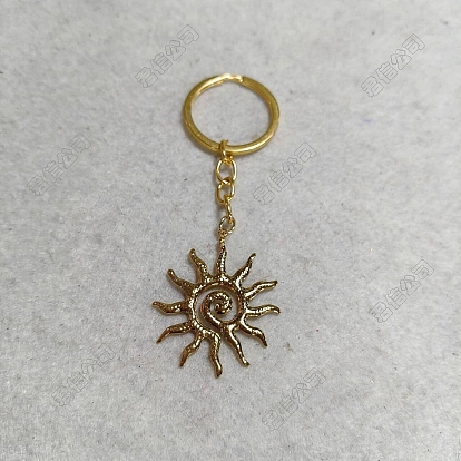 2Stück 304 Schlüsselanhänger aus Edelstahl, Sonne, mit legierten Schlüsselringen