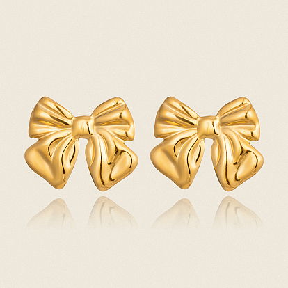 Европейский стиль 304 Серьги-бабочки из нержавеющей стали с вакуумным покрытием, универсальные украшения для женщин