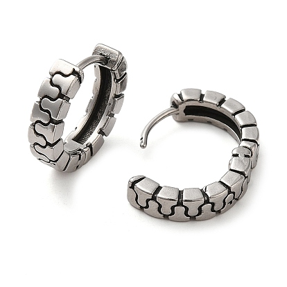 316 Surgical Stainless Steel Hoop Earrings, Puzzle Shape