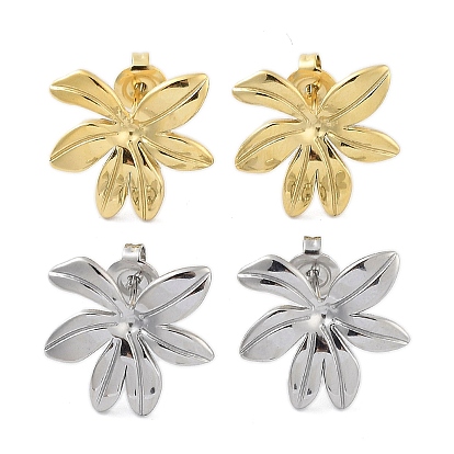 304 из нержавеющей стали серьги, цветок