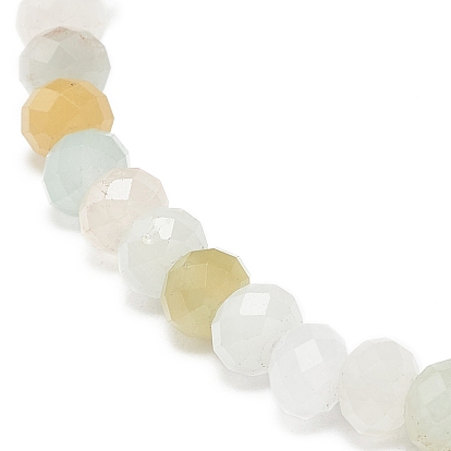Natural Gemstone Rondelle Beaded Stretch Bracelets for Women