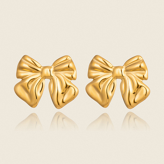 Европейский стиль 304 Серьги-бабочки из нержавеющей стали с вакуумным покрытием, универсальные украшения для женщин