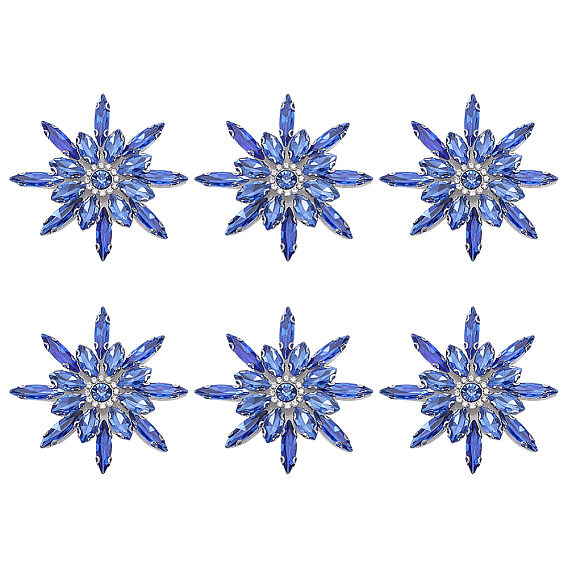 6 стеклянные кабошоны шт., цветок